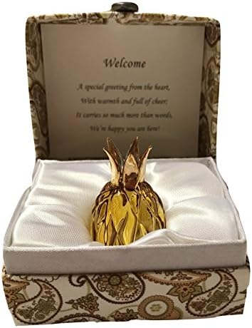 Gold Glass Pineapple Sentiment Gift – Welcome
