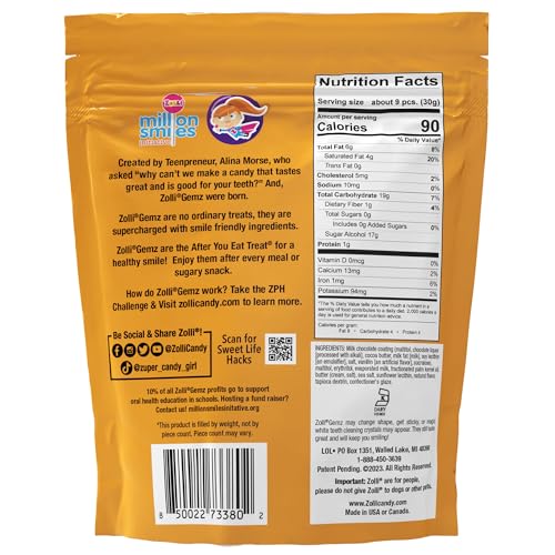 ZOLLI CARAMELZ – SUGAR-FREE MILK CHOCOLATE CARAMEL CANDIES, SMILE-FRIENDLY & KETO, ALLERGY-FRIENDLY, 3OZ