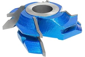 CO-CUTTNER 45-Deg Lock Miter Shaper Cutters 4-Wing, Cutting Height for 1" Wood Thickness with Bore 1-1/4" for Woodworking