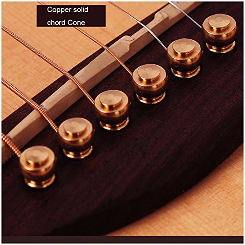 ALLCACA Guitar Bridge Pins Brass Guitar Bridge Pin Set Guitar Replacement Parts, Set of 6