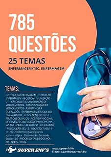 Livro 785 Questões Específicas para Enfermagem e Técnico em Enfermagem Separadas em 25 Temas (Atualizado): Conteúdo atualizado
