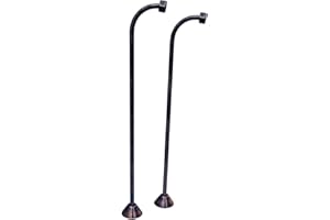Westbrass D135-11 1/2" x 22" Single Offset Bath Supply Lines for Clawfoot or Freestanding Bathtubs, Antique Copper