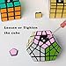 RRecomfit 6-Pack Popular Speed Cube Puzzle – Including 2x2x2 3x3x3 4x4x4 5x5x5 Speedcubing White Puzzle, Megaminx Puzzle Cube Gold Black Mirror Cube