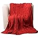 Battilo Soft Knitted Dual Cable Throw Blanket, 50