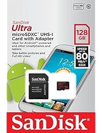 Profesional Ultra Sandisk Samsung Galaxy S9 Tarjeta MicroSDHC con alta velocidad, formato Lossless personalizado. Incluye adaptador SD estándar., 128gb