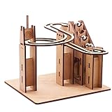 Mize Marble Run Automata Assembly Model Kits Wooden 3D Puzzles (Motor Operating Staircase Marble Track) Mechanical Puzzles for Kids & Kidults, Home Room Office Interior Decor