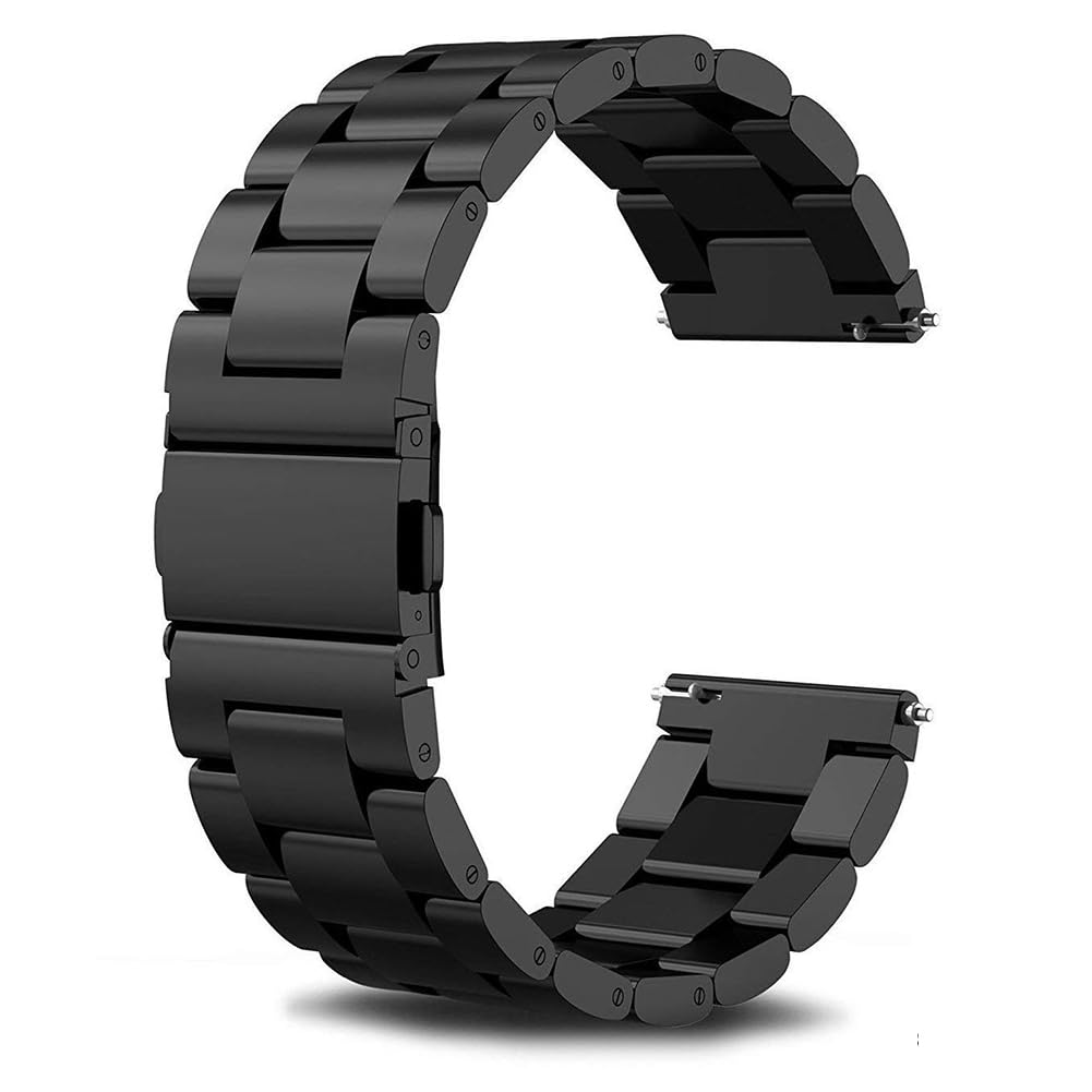 SUNDAREE Compatible with Strap Garmin Vívoactive 4/Venu 2/Venu 3/Forerunner 255/Forerunner 255 Music/Forerunner 265,22MM Stainless Steel Metal Black Watch Band — image 1