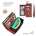 Petocase Compatible iPhone XS Max Wallet Case, Multi-Functional PU Leather Zip Wristlets Clutch Detachable Magnetic 13 Card Slots 4 Cash Purse Protection Back Cover for Apple iPhone 10S Max 6.5