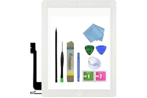 Zentop Touch Screen Digitizer Replacement for White iPad 4 4th Generation A1458 A1459 A1460 Glass Assembly Repair Kit with Frame Bezel,Tools.
