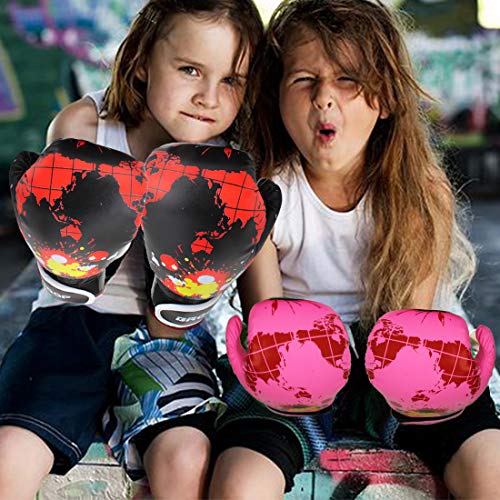 BREADEEP Kids Boxing Gloves, PU Sparring Gloves for Kids Punching Bag Training, Fit 3-10 YR - Thumbnail 7