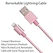 iPhone Charger, YEONPHOM 3Pack 6FT Extra Long Nylon Braided 8 Pin Lightning Cable USB Charging Cord for iPhone 7/7plus se/6/6s/6 plus/6s Plus, 5c/5s/5, iPad Air/Mini, iPod Nano/Touch (Rose Gold)