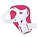 uxcell Children Cycling Inline Skating Wrist Elbow Knee Pad Support Protector 6pcs Sets Fuchsia White