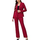 Women's 2 Piece Suits Business Casual Outfits Long Sleeve Solid Blazer with Pants Professional Office Work Sets
