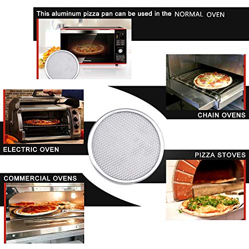 9" Pizza Screen Aluminum Pizza Pan Round Chef's Baking Screen Seamless-Rim Commercial Grade,Microwave Crispers 1 Piece Pack - Thumbnail 4