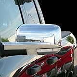 E-Autogrilles Triple Chrome Plated ABS Mirror Cover with Turn Signal Hole for 09-12 Dodge Ram (65-0202)