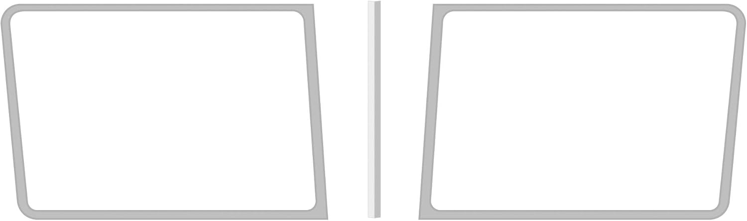 Roadworks Stainless Steel 3 Piece Windshield Trim for Peterbilt Legacy Cab with 2 Piece Windhsield 1988-2020