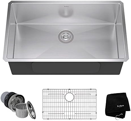 (500X400X220 mm)VIBORG Deluxe Extra-thick 304 Stainless Steel Single Bowl Kitchen Sink+Strainer Set&Rinse Basket& Soap Dispenser