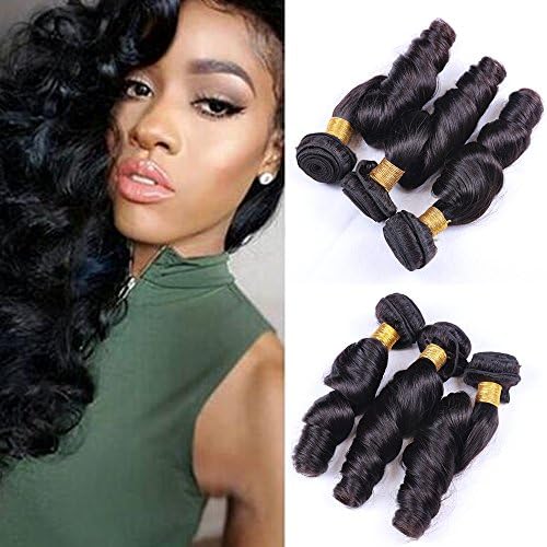 IUEENLY Virgin Brazilian Funmi Hair 3 Bundles Aunty Funmi Bouncy Virgin Hair Spiral Curly Weave Human Hair Extensions Natural Color （8 10 12inch)