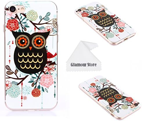iPhone 7 Case, Owl Printed Design TPU Case Cover Skin Protective For Apple iPhone 7 4.7 inch With A Free Cleaning Cloth As a Gift