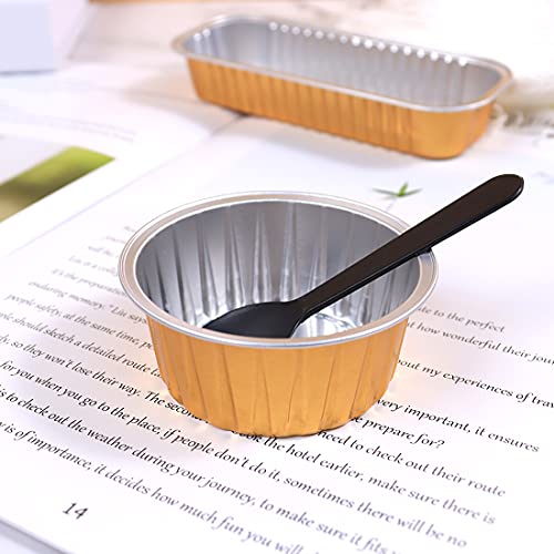 70Pcs Golden Disposable Baking Cupcake Pan, Aluminum Foil Ramekins