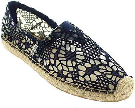 Joy & Mario Women's Basic Lace Espadrille Loafer Flats Shoes 01032W (Navy, Black in Size:6-11)