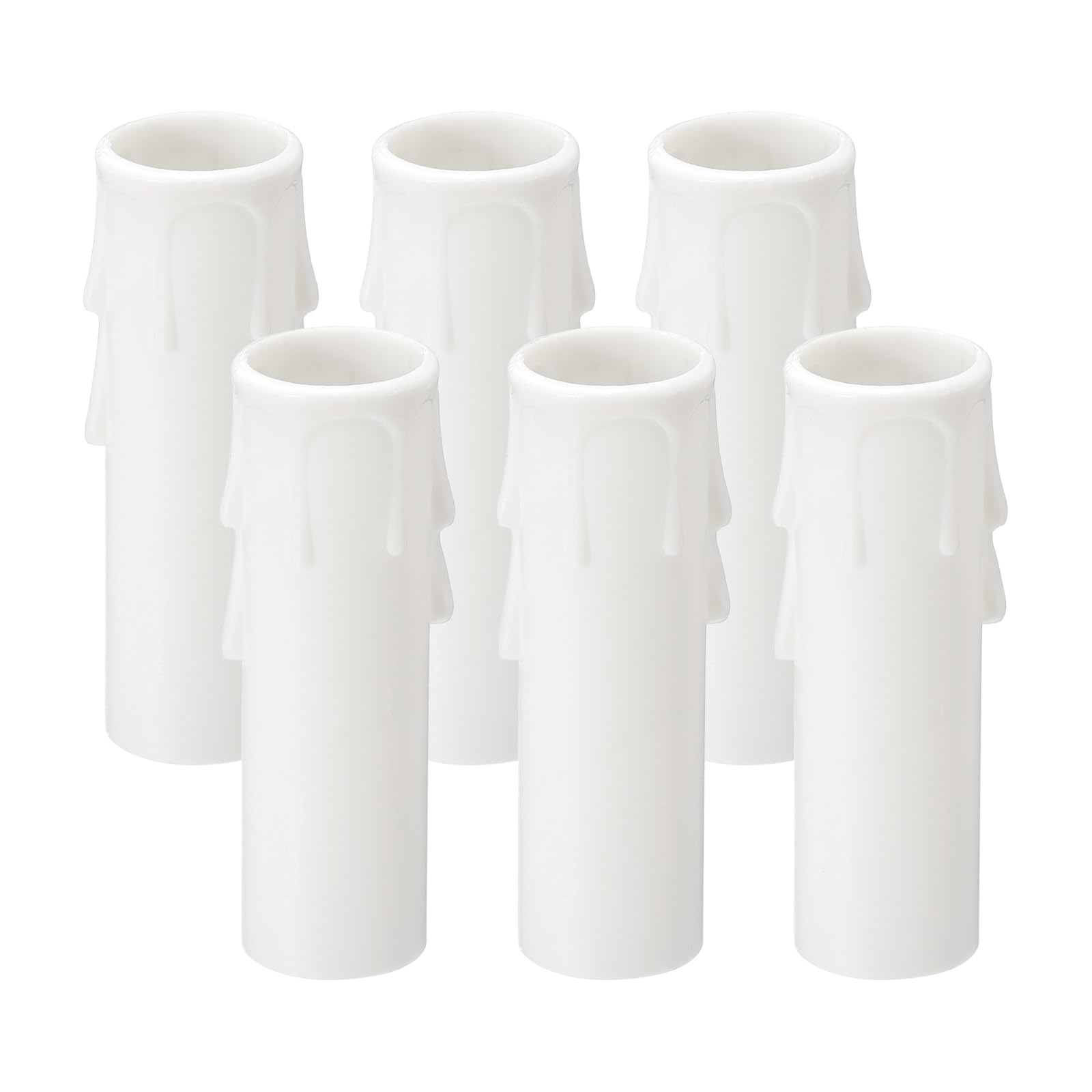Photo 1 of PATIKIL 3 Inch Tall Candle Covers Sleeves, 6Pcs Plastic E12 Chandelier Socket Sleeves Drip Candle Socket Covers Bulb Light Base Holder for Crystal Candle Lamps, White