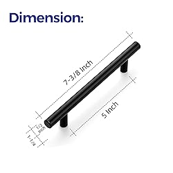25 Pack 7.38'' Cabinet Pulls Matte Black Stainless