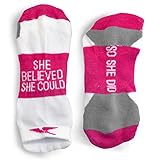 Inspirational Athletic Running Socks | Women's Woven Low Cut | Inspirational Slogans | Over 25 Styles