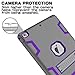 TOPSKY Compatible with iPad 9th Generation Case 2021, iPad 10.2 Case with Pencil Holder and Kickstand, iPad 8th/7th Generation Case 2020/2019 3 in 1 Heavy Duty Rugged Protective Tablet Cover, Grey Purple