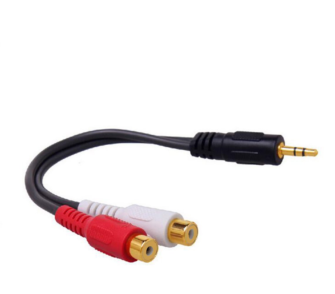 Amazon.com: Honbay® 3.5mm Gold 1/8 Stereo Male Mini Plug to 2 Female RCA  Jack Adapter Audio Y Cable: Home Audio & Theater