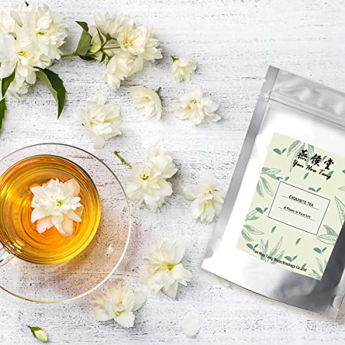 Yan Hou Tang Jasmine Pearls Green Tea Chinese Loose Leaf Dragon Ball Heabal Flower 100g 3.56oz - Aroma Resealable Pack Pouch