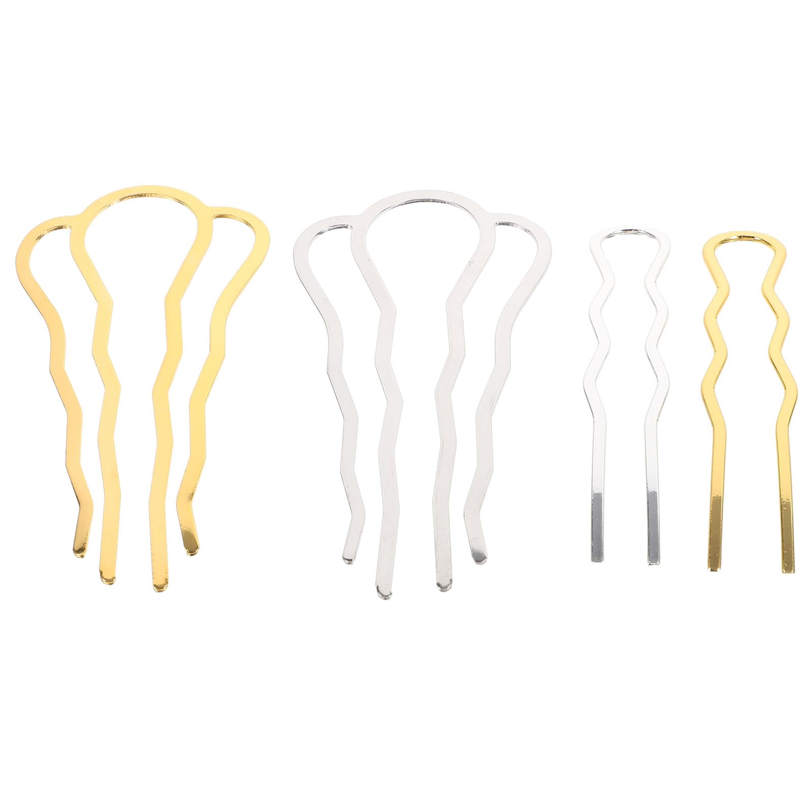 Beaupretty 4Pcs Metal Hair Side Combs 4 Teeth Hair Combs U Shape Teeth Hair Pins Updo Hair Accessories for Girls Women