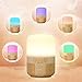 MYMAHDI Portable Wireless Bluetooth 4.0 Speaker and LED Light Lamp with Quality Sound, Touch Light Sensor, MP3 Player, Micro TF SD Card, AUX, USB, 4000mAh Battery-Bamboo Design