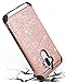Huawei Mate 9 Case, BENTOBEN Glitter Sparkly Bling Dual Layer Slim Hard Case Laminated with Luxury Shiny Faux Leather Chrome Shock Absorption Bumper Case for Huawei Mate 9 (2016),Rose Gold/Black