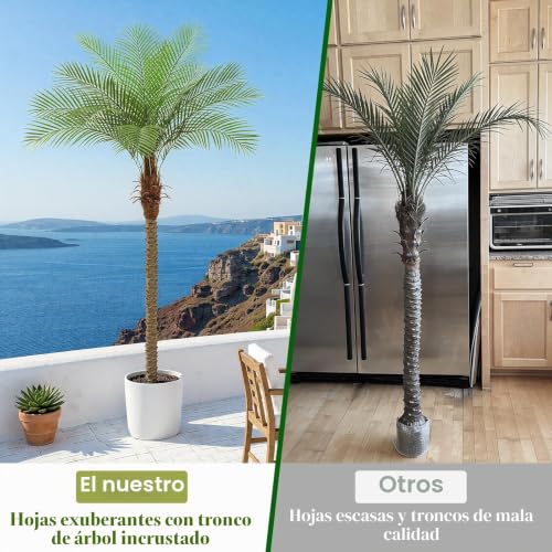 ZEEOZE 240cm Artificial Palm Tree Phoenix Artificial Tall Palm Trees with 18 Adjustable Leaves Artificial Plants Phoenix for Outdoor Patio Pool Home Office Living Room Garden (2 Pack, 240cm)