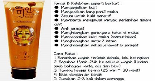 kelebihan l-glutathione gold mask 3X 24K Cream Facial Dark Spot Beauty Secret 220 ml+Track 24k Gold L Glutathione Cream