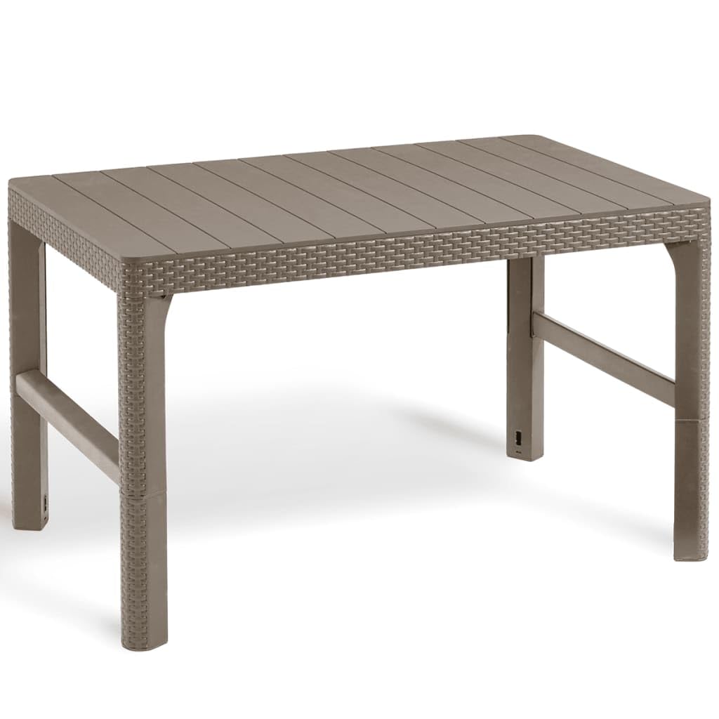 Keter 232296 Wicker Effect "Allibert" Lyon 2-in-1 Dining/Coffee Table - Beige/Cappuccino