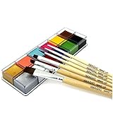 Body Face Paint With Brush 12 Color Pigment Oil Painting Art use in Halloween Party Fancy Dress Beauty Makeup Tool (1)