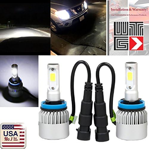 JDM VINCE CONCEPT H11 H8 Xenon White G1 8000 Lumens Extremely Bright COB LED Headlights (Contains 2 Bulbs)