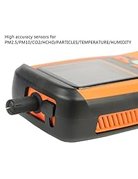 Temtop M2000   Monitor de calidad de aire para PM2.5 PM10 partículas CO2 HCHO temperatura temperatura ajustable Audio Alarma Grabación Curva Fácil Calibración Pantalla Colorida
