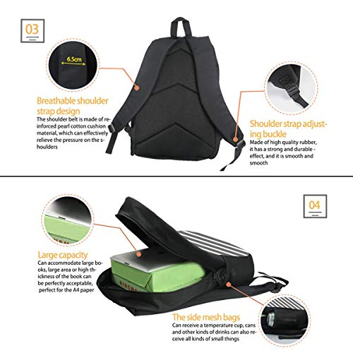 image for YongColer Novelty Backpack Saxophone And Clarinet Instruments Black Ru