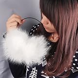 Crazycity New Arrival Top Fashion Trendy Pure White Fuzzy Fluffy Winter Warmer Soft Plush Ear Muffs Earmuffs Ear Cover for Women Lady Girls Super for Christmas ans New Year's Day Gifts