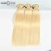 FASHION QUEEN Hair 613 Blonde Hair Bundles, Silk Straight Brazilian Virgin Hair, Honey Blonde Unprocessed Human Hair(12/12/12inch)