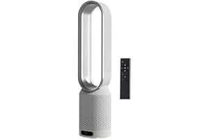 Tower Fan with Purification Function,22.8" Hot and Cool Leafless Fan with Remote,1200W Heater,8 Speeds,2H Timer,90° Oscillati