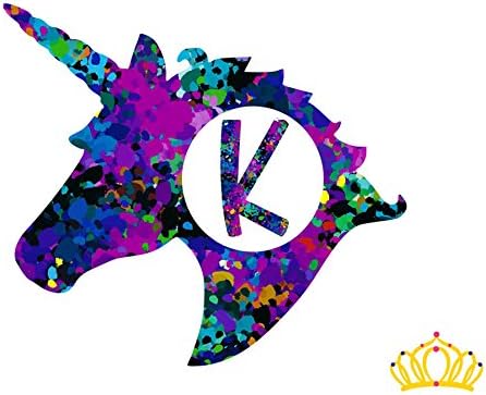 Letter K Monogram Unicorn Decal for Yeti Cup, Tumbler, Laptop, or Car - 3 inch height