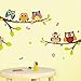 ElecMotive Wall Stickers of Tree Owls Wall Decals for Kids Rooms Nursery Baby Boys & Girls Bedroom