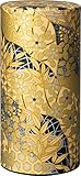 Japanese tea canister tin Koganee/golden Yuzen paper/double lid/air-tight / 200g tea capacity