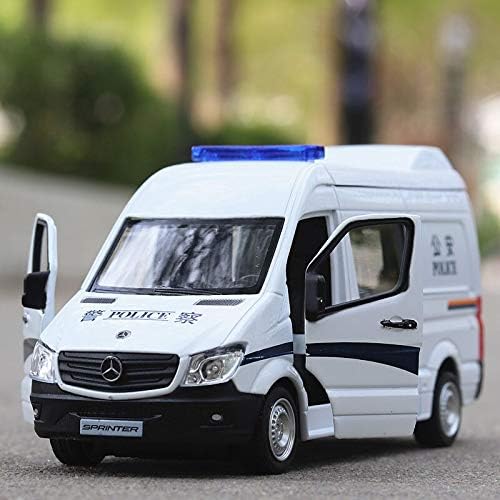 Diecasts Toy Vehicles Scale Police Auto Diecast Metal Vehicle Ambulance Model Pull Back Hospital Rescue Car with Three Doors can Open Boy Toys