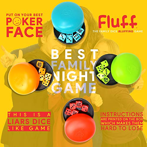 Bananagrams Fluff Rolling Dice Game Family Game with Cups Like Liars