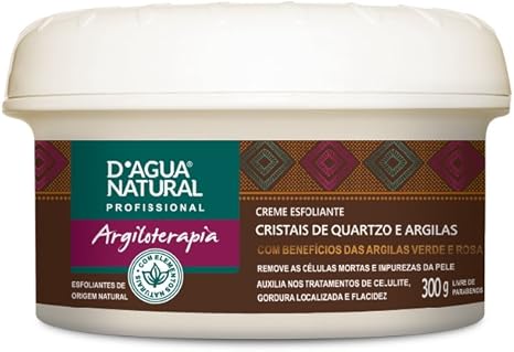 Creme Esfoliante Cristais e Quartzo e Argilas, D'agua Natural, 300 g